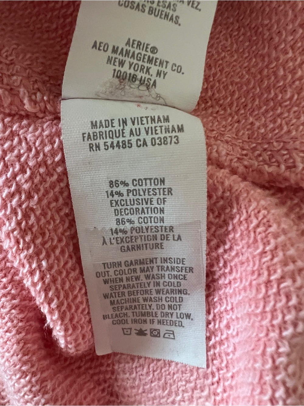 Aerie Oversized Vacay Crew Sweatshirt Mineral Wash Pink - Size XXS - Picture 6 of 8